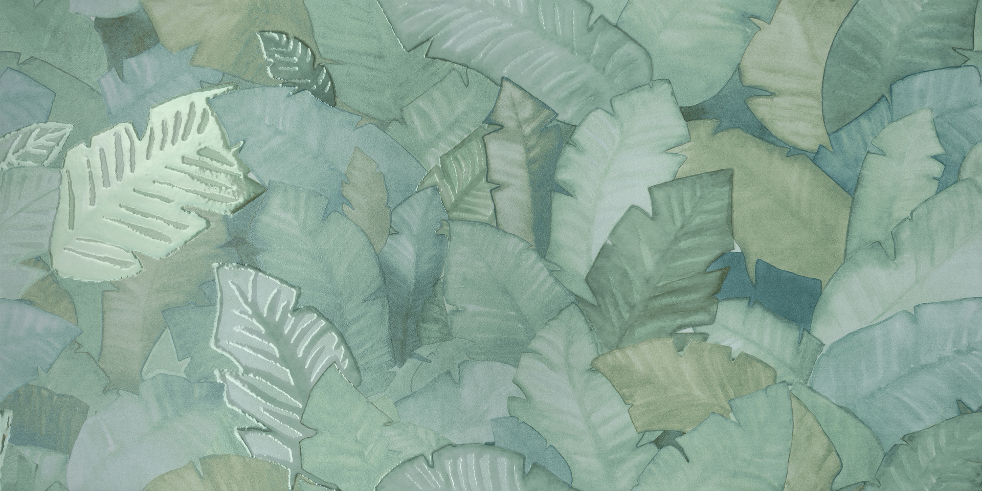 Obklad zelený lesklý s tropickým vzorom 40x80cm MULTIFORME Foliage – Obrázok 2