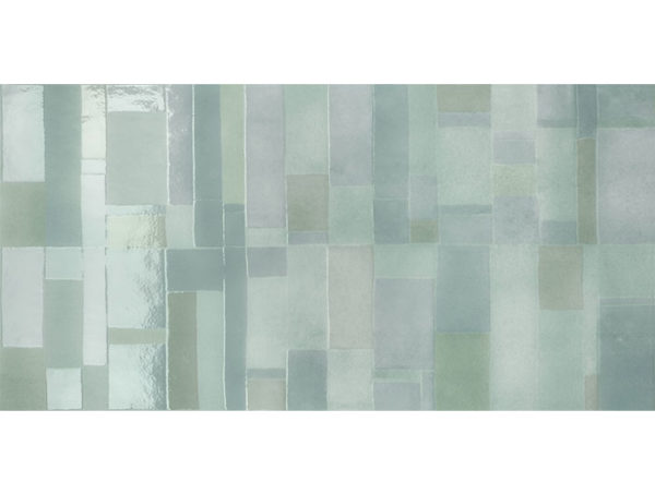 Obklad zelený lesklý s geometrickým vzorom 40x80cm MULTIFORME Euforia