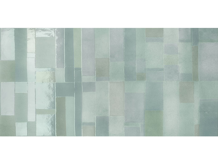 Obklad zelený lesklý s geometrickým vzorom 40x80cm MULTIFORME Euforia