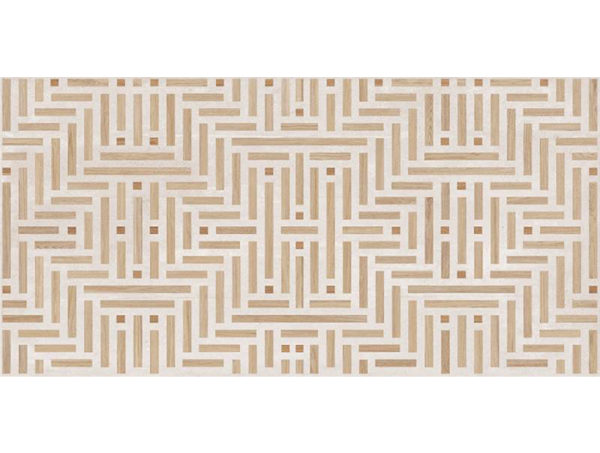 Dlažba bielo hnedá matná s geometrickým dekorom 59,5x119,2cm RAGNAR Tápies White