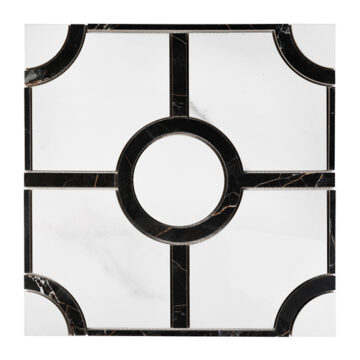 Mozaika bielo-čierna kameninová lesklá 30x30cm GLOBSTONE CARRARA GP
