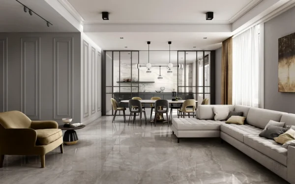 Dlažba šedá lesklá s bielou žilou 60x120cm MAJESTIC Supreme Grey Lev - Image 3