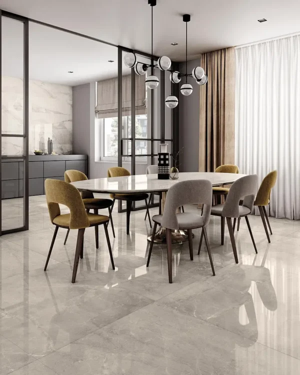 Dlažba šedá lesklá s bielou žilou 60x120cm MAJESTIC Supreme Grey Lev - Image 4