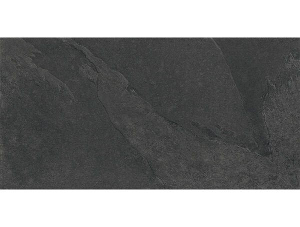 Dlažba čierna matná štrukturovaná vzhľad kameňa 60x120cm UNIONSTONE Mustang Boc