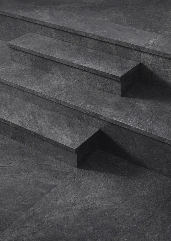 Dlažba čierna matná vzhľad kameňa 90x90cm BERGSTONE Black - Image 5