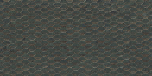 Obklad zeleno hnedý matný reliéfny s efektom hrdze 50x100cm STEEL Green Stamping Natural - Image 2