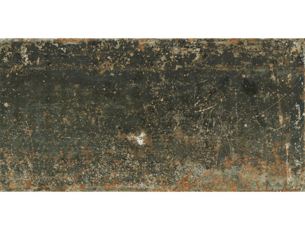 Dlažba čierno hnedá pololesklá metalický vzhľad 60x120cm GRUNGE Oxidum Lappato