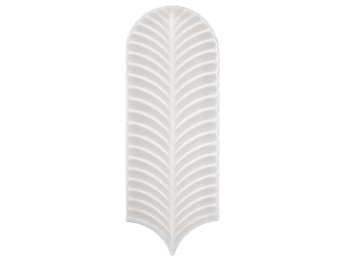 Obklad biely lesklý s dekorom 8x21,5cm ALMA Scale White Brillo