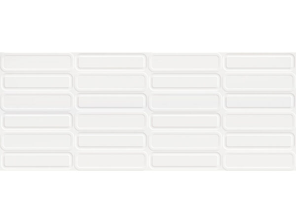 Obklad biely lesklý reliéfny s dekorom 30x75cm GLACIAR Oval White Brillo