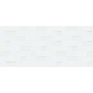 Obklad biely matný reliéfny s dekorom 40x120cm GLACIAR Kraft Mate