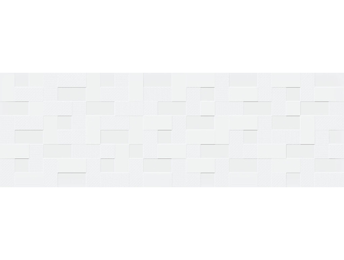 Obklad biely matný reliéfny s dekorom 40x120cm GLACIAR Kraft Mate