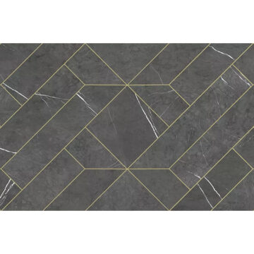 Dlažba čierno zlatá matná s geometrickým vzorom 50x100cm MODULAR Marquina Natural