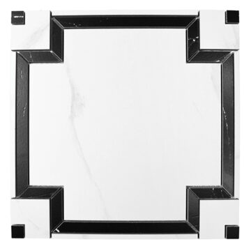 Mozaika bielo-čierna kameninová matná 30x30cm CROSSINGTON CARRARA GP