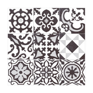 Dlažba čierno-biela - patchwork 59,6x59,6cm BARCELONA E