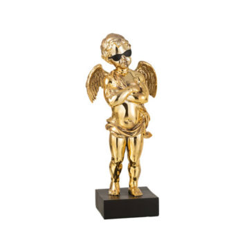 Anjel zlatý na podstavci socha 2ks set dekorácia GENTLEMANS CLUB