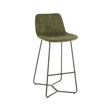 Barová stolička zelená textilná 2ks set WOOD