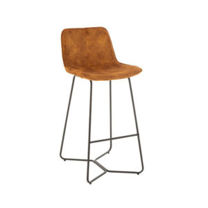 Barová stolička hnedá okrová textilná 2ks set OCHRE