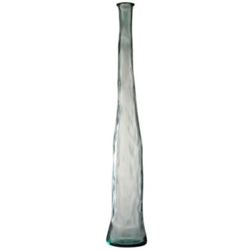 Váza zelená šedá sklenená vysoká VERDE