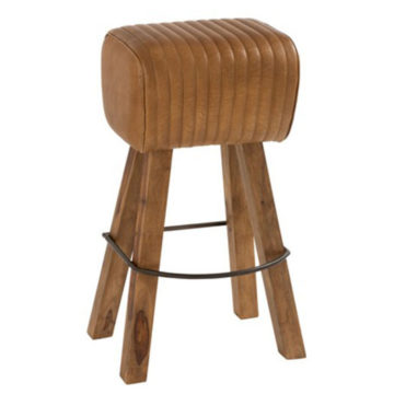 Barová stolička hnedá kožená koza BISTRO BARDO