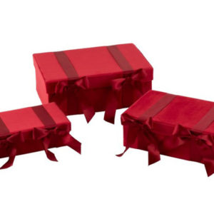 Krabica červená zamatová 3ks set box COLOURS SKLADOM AKCIA