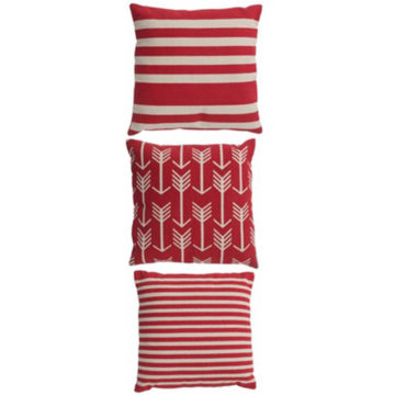 Vankúš červený biely 45x45cm 3 kusy set NORDIC BLISS AKCIA