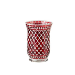Svietnik červený mozaikový alebo váza sklenená 4ks set COLOURS