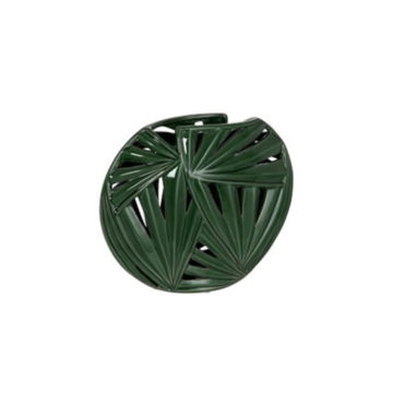 Váza zelená palmový list keramická 2ks set BUTTERSCOTCH JUNGLE