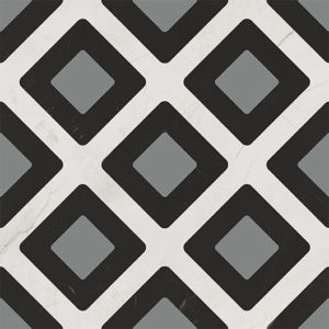 Dlažba šedo-čierny patchwork 20x20cm MARMOREA INTENSA DEC. VAGUE