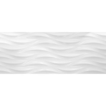 Obklad biely lesklý, 3D vzor 29,75x99,55cm GLACIAR WHITE WAVE
