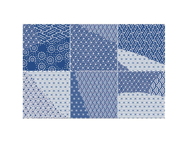 Obklad modro-biely lesklý 20,13x20,13cm KINTSUGI JAPAN MIX BLUE