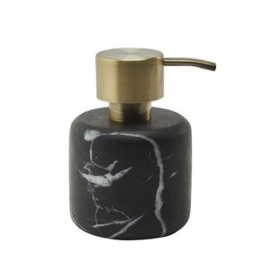 Dávkovač na tekuté mydlo mramorový čierny zlatý NERO