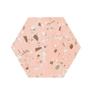 Dlažba ružová vzhľad terrazzo hexagon 25x29cm SOUTH PINK