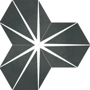Dlažba čierna so vzorom hexagon 25x29cm STARLINE BLACK