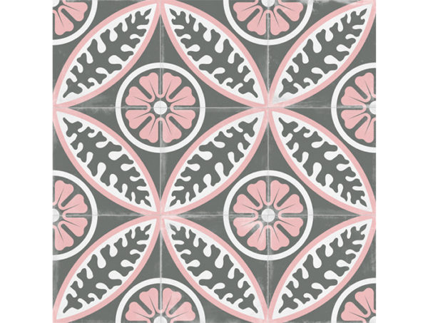 Dlažba antracitovo-ružový patchwork 59,2x59,2cm TANGO BOEDO NATU