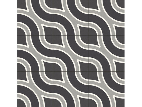 Dlažba čierno-šedá so vzorom 60x60cm 4EVER Wave Black