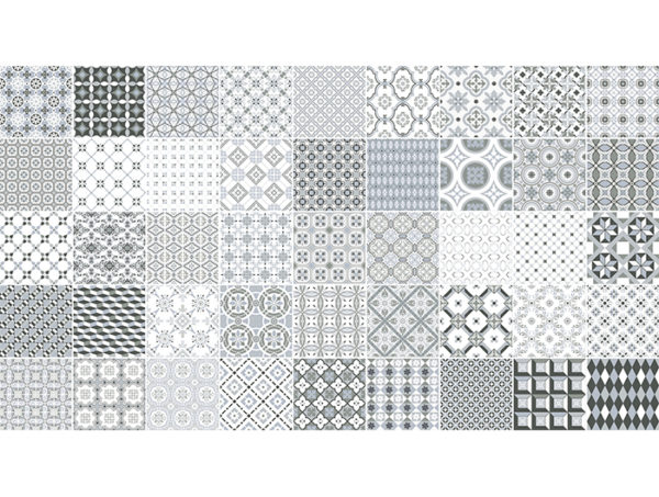 Obklad bielo-šedý patchwork 20x20cm METROCHIC METROSIGNS