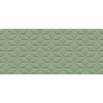 Obklad zelený matný s 3D vzorom 25x75cm SPRINGPAPER 3D-02 GREEN