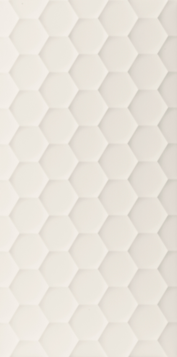 Obklad biely matný s 3d efektom 40x80cm 4D Hexagon White