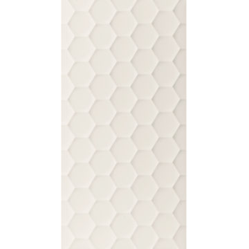 Obklad biely matný s 3d efektom 40x80cm 4D Hexagon White