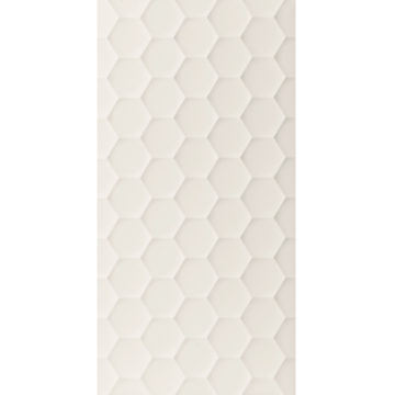 Obklad biely matný s 3d efektom 40x80cm 4D Hexagon White