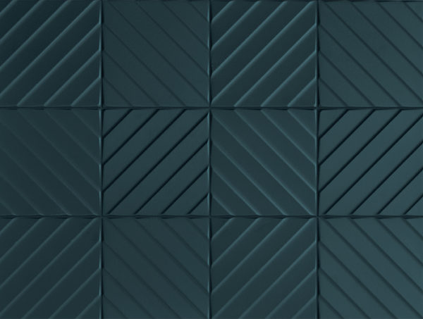 Obklad modrý matný s 3d efektom 20x20cm 4D Diagonal Deep Blue
